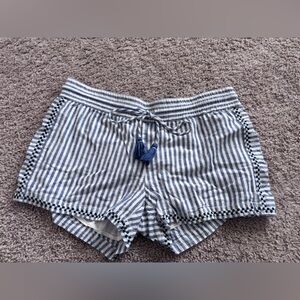 Vineyard Vines Navy & White Striped Cotton Shorts with Pink Logo